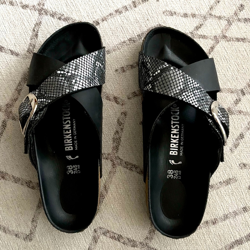 Birkenstock Siena big buckle limited edition black and snake size 7/7.5